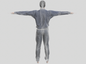 low poly man in blue shirt rigged Model 3D
