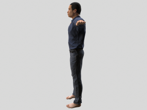 low poly man in blue shirt rigged Model 3D