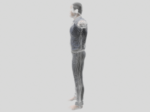 low poly man in blue shirt rigged Model 3D