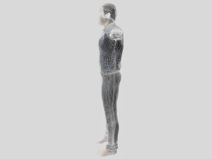 low poly man in blue shirt rigged 3D Model