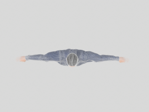 low poly man in blue shirt rigged Model 3D