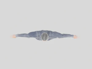 low poly man in blue shirt rigged 3D Model
