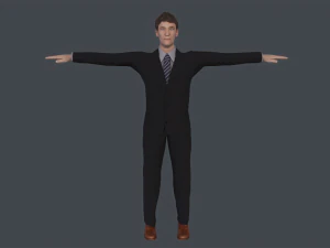 old classic man rigged low poly 3D Model