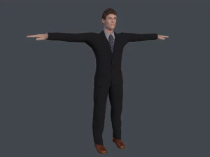 old classic man rigged low poly 3D Model
