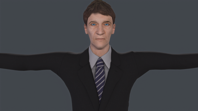 old classic man rigged low poly 3Dモデル .c4d .max .obj .3ds .fbx .stl .blend 