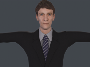 old classic man rigged low poly 3D Model