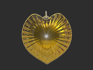love gold necklace Model 3D
