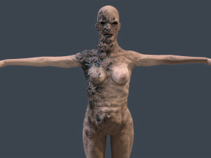 female zombie 02 Modèle 3D