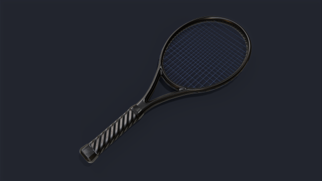 Tennis Racket 3D Model .c4d .max .obj .3ds .fbx .stl .blend 