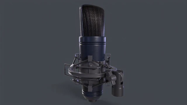 Studio Microphone 3D Model .c4d .max .obj .3ds .fbx .stl .blend 