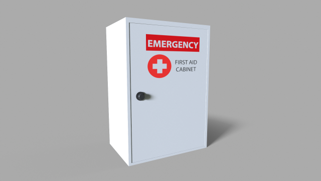 First Aid Cabinet 3D Model .c4d .max .obj .3ds .fbx .stl .blend 