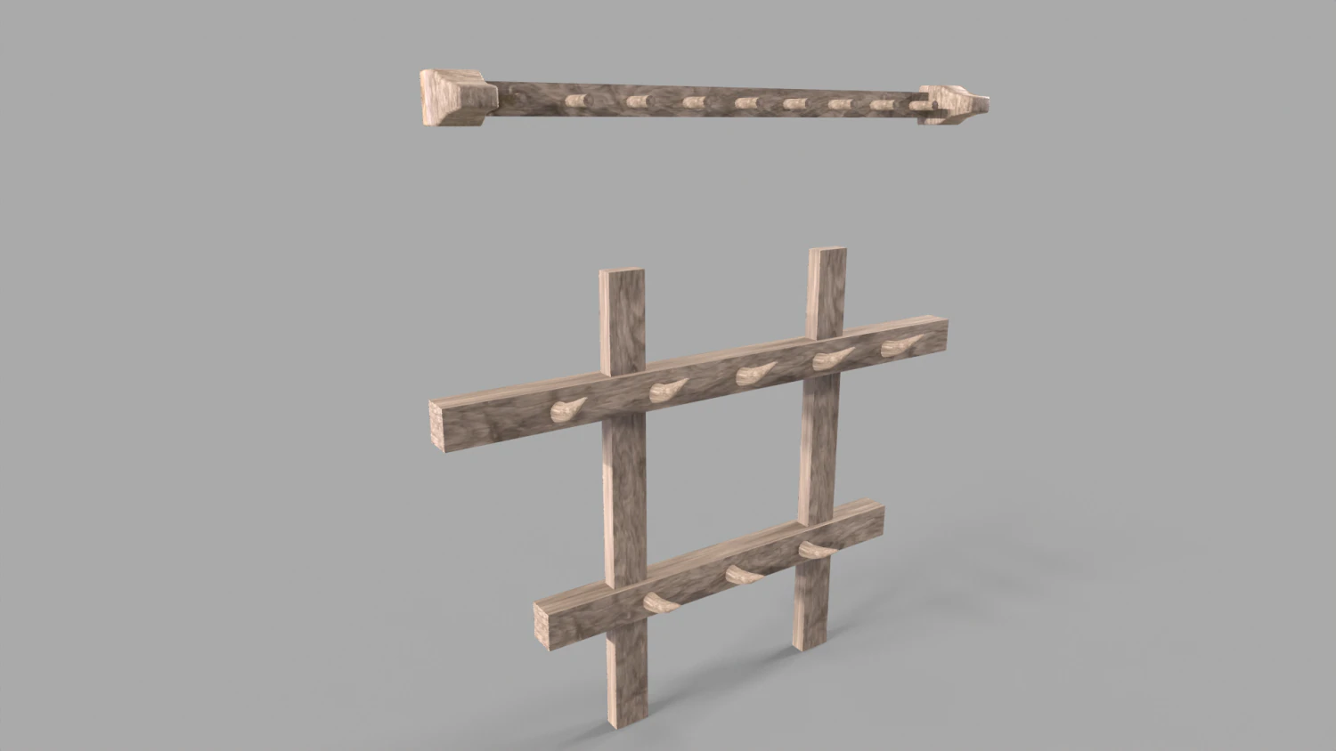 Medieval Hangers 3D Model .c4d .max .obj .3ds .fbx .stl .blend