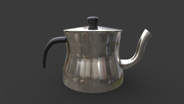 Steel teapot 3Dモデル .c4d .max .obj .3ds .fbx .stl .blend 