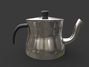 Steel teapot 3D Model
