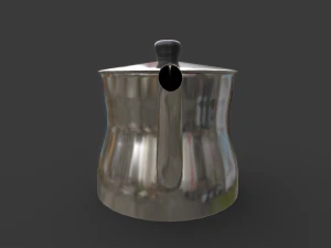 Steel teapot 3D Model
