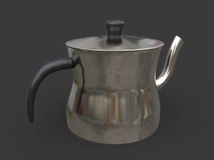 Steel teapot 3D Model