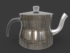 Steel teapot 3D Model