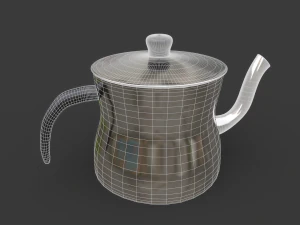 Steel teapot 3D Model