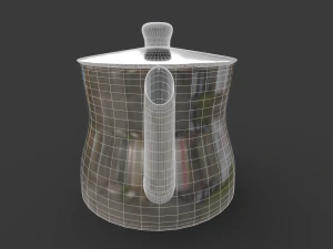 Steel teapot 3D Model