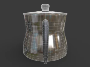 Steel teapot 3D Model
