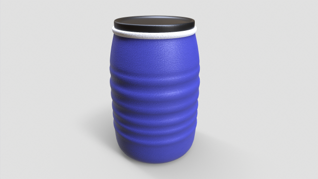 Plastic barrel 3D Модель .c4d .max .obj .3ds .fbx .stl .blend 