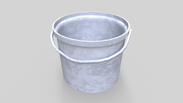 Old Paint Bucket - Game Ready 3D Model .c4d .max .obj .3ds .fbx .stl .blend 