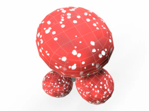 Red Mushrooms 3D Model