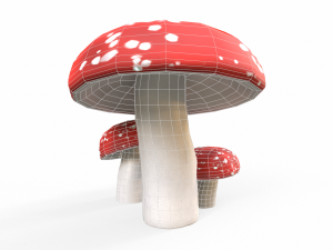 Red Mushrooms 3D Model