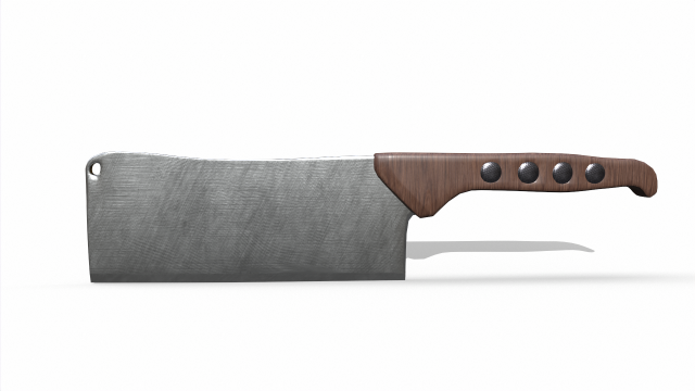 Meat Chopping Knife 3D 模型 .c4d .max .obj .3ds .fbx .stl .blend 