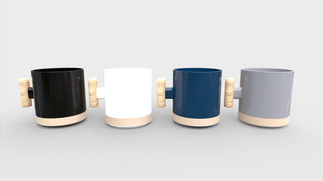 Ceramic Cappuccino Coffee Mug Modelo 3D .c4d .max .obj .3ds .fbx .stl .blend 