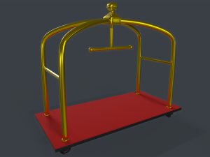 Hotel Luggage Trolley 3D Model