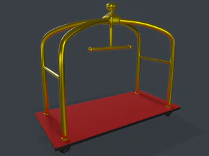 Hotel Luggage Trolley 3D Model