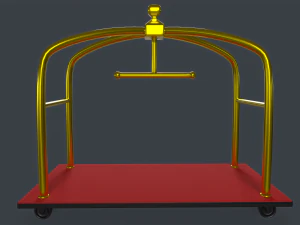 Hotel Luggage Trolley 3D Model
