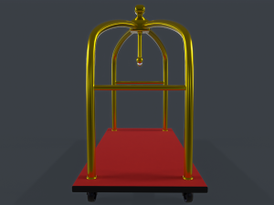 Hotel Luggage Trolley Model 3D