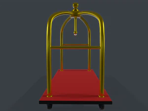 Hotel Luggage Trolley 3D Model
