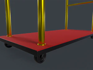 Hotel Luggage Trolley 3D Model