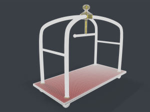 Hotel Luggage Trolley Model 3D