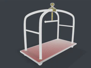 Hotel Luggage Trolley 3D Model