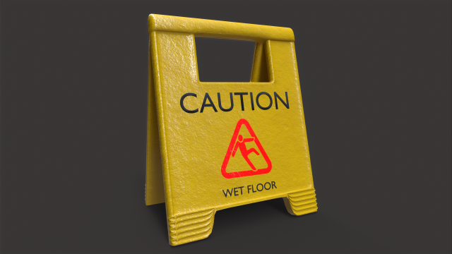 Wet Floor Sign 3Dモデル .c4d .max .obj .3ds .fbx .stl .blend 