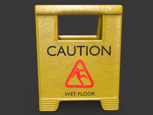 Wet Floor Sign 3D Model