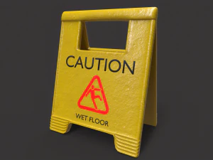 Wet Floor Sign 3D Model