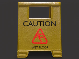 Wet Floor Sign 3D Model