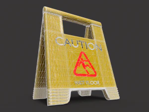Wet Floor Sign 3D Model