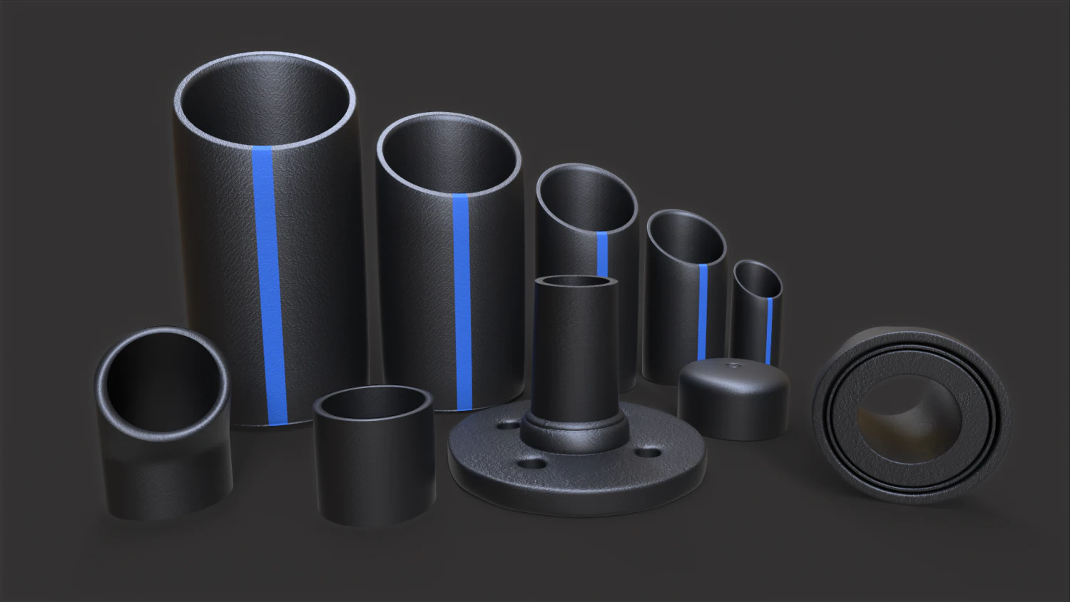 Pipes Pack 3D Model .c4d .max .obj .3ds .fbx .stl .blend 