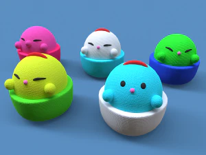 Small Plush Toys Collection 3D Model