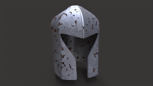 Old Medieval Helmet Model 3D .c4d .max .obj .3ds .fbx .stl .blend 
