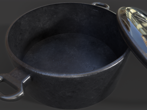 Old Rusty Cooking Pot 3D Model
