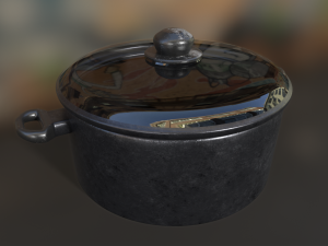 Old Rusty Cooking Pot 3D Model
