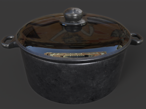 Old Rusty Cooking Pot 3D Model