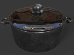 Old Rusty Cooking Pot 3D Model